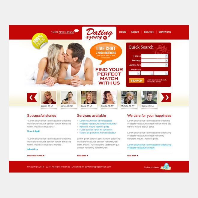 Free templates for dating website
