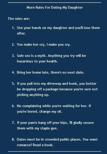Dad's rules for dating my son