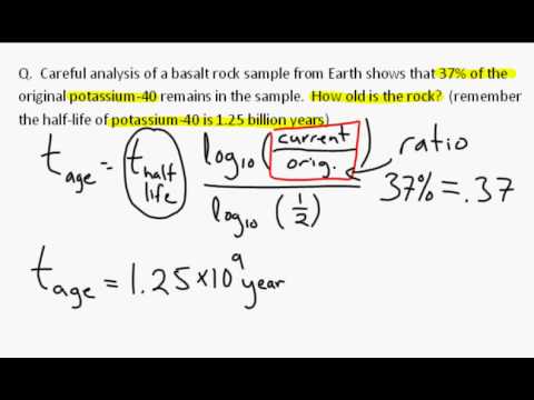 carbon dating calculation example